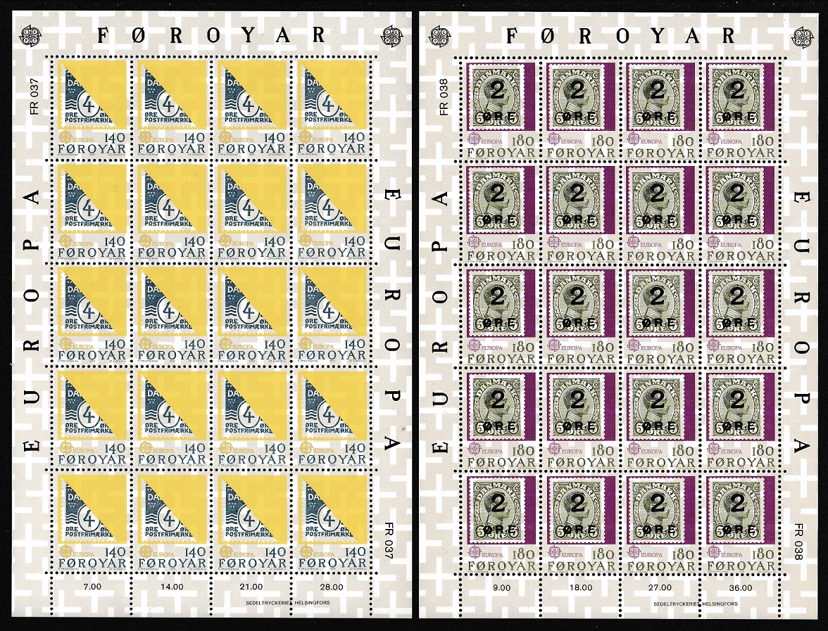 Faroe Islands Europa CEPT 2v Full Sheets 1979 MNH SG#42-43 Sc#43-44