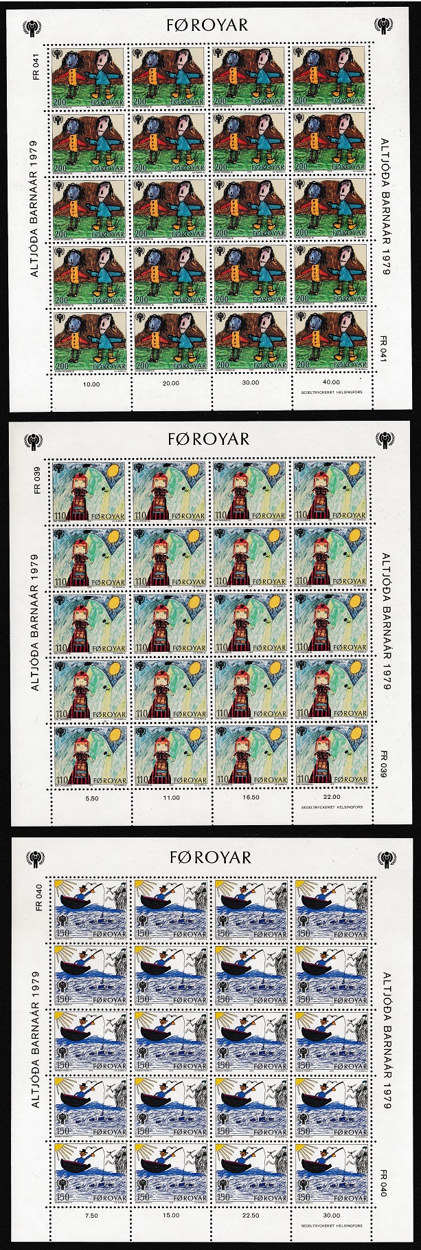 Faroe Islands International Year of Child 3v Sheets 1979 MNH SG#44-46 Sc#45-47