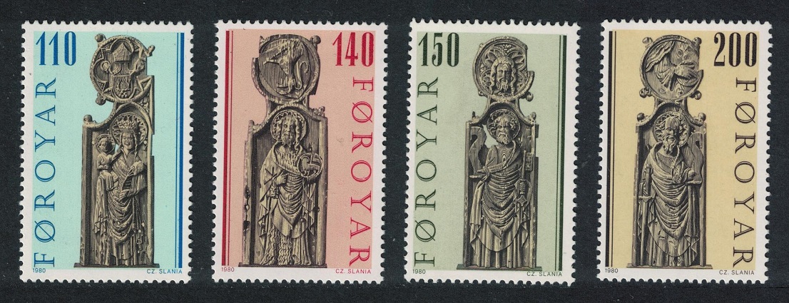 Faroe Islands Pews of Kirkjubour Church 4v 1st series 1980 MNH SG#54-57 Sc#55-58