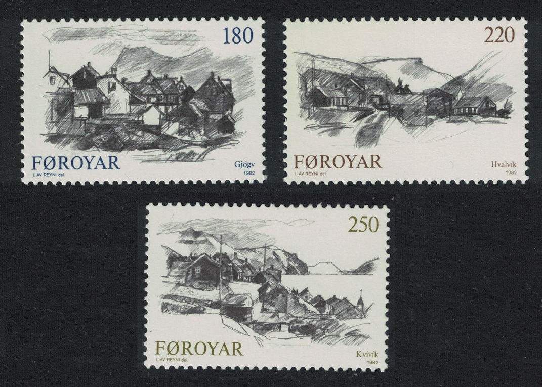 Faroe Islands Villages 3v 1982 MNH SG#71-73 Sc#83-85