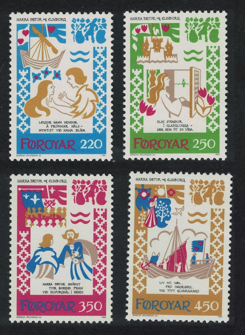 Faroe Islands The Ballad of Harra Paetur and Elinborg 4v 1982 MNH SG#74-77 Sc#86-89