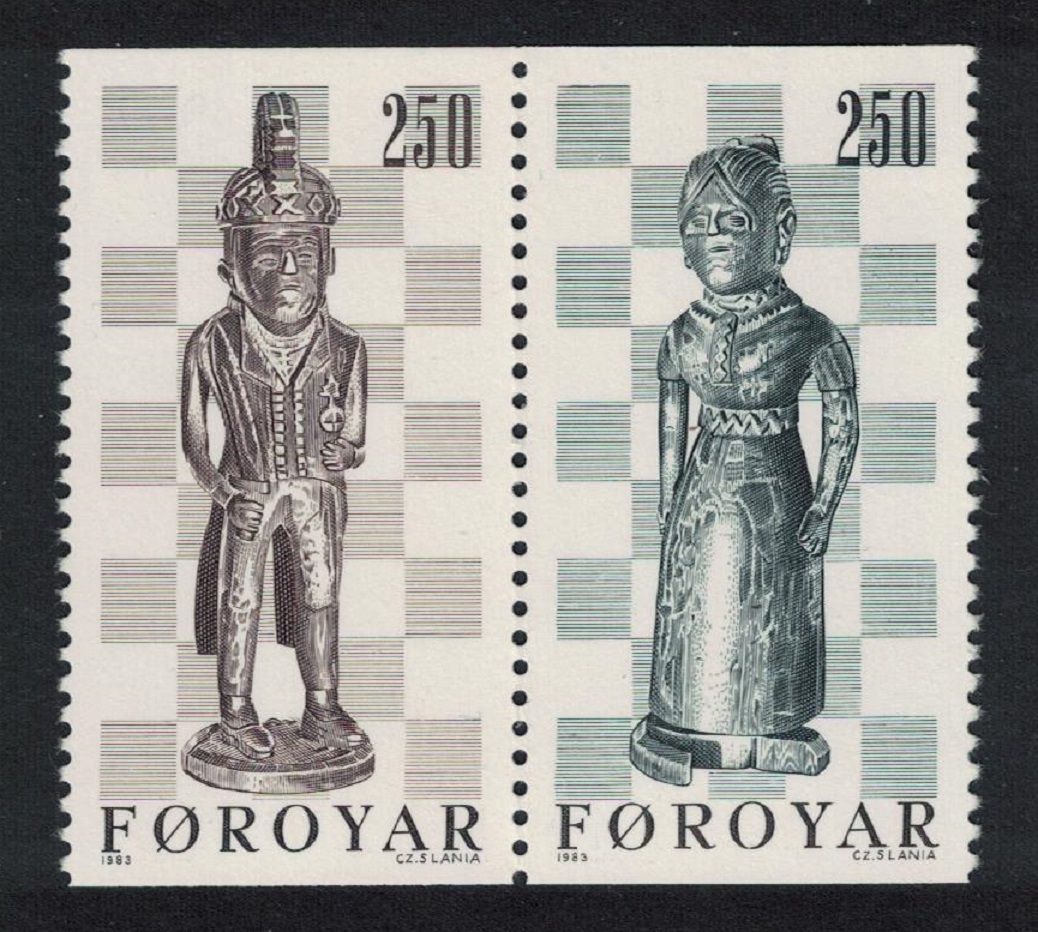 Faroe Islands 19th Century Chess pieces 2v pair 1983 MNH SG#81-82 Sc#94b pair