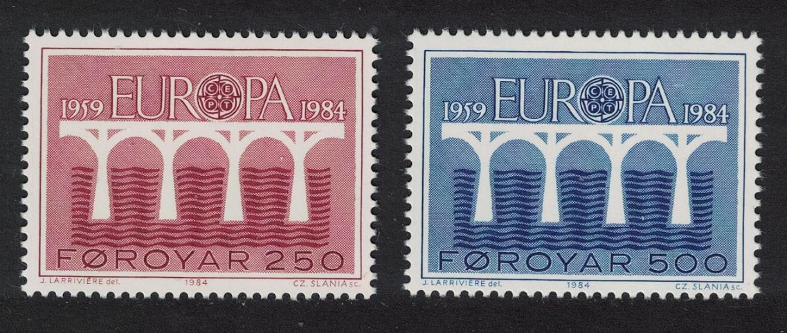 Faroe Islands Bridges Europa CEPT 2v 1984 MNH SG#94-95