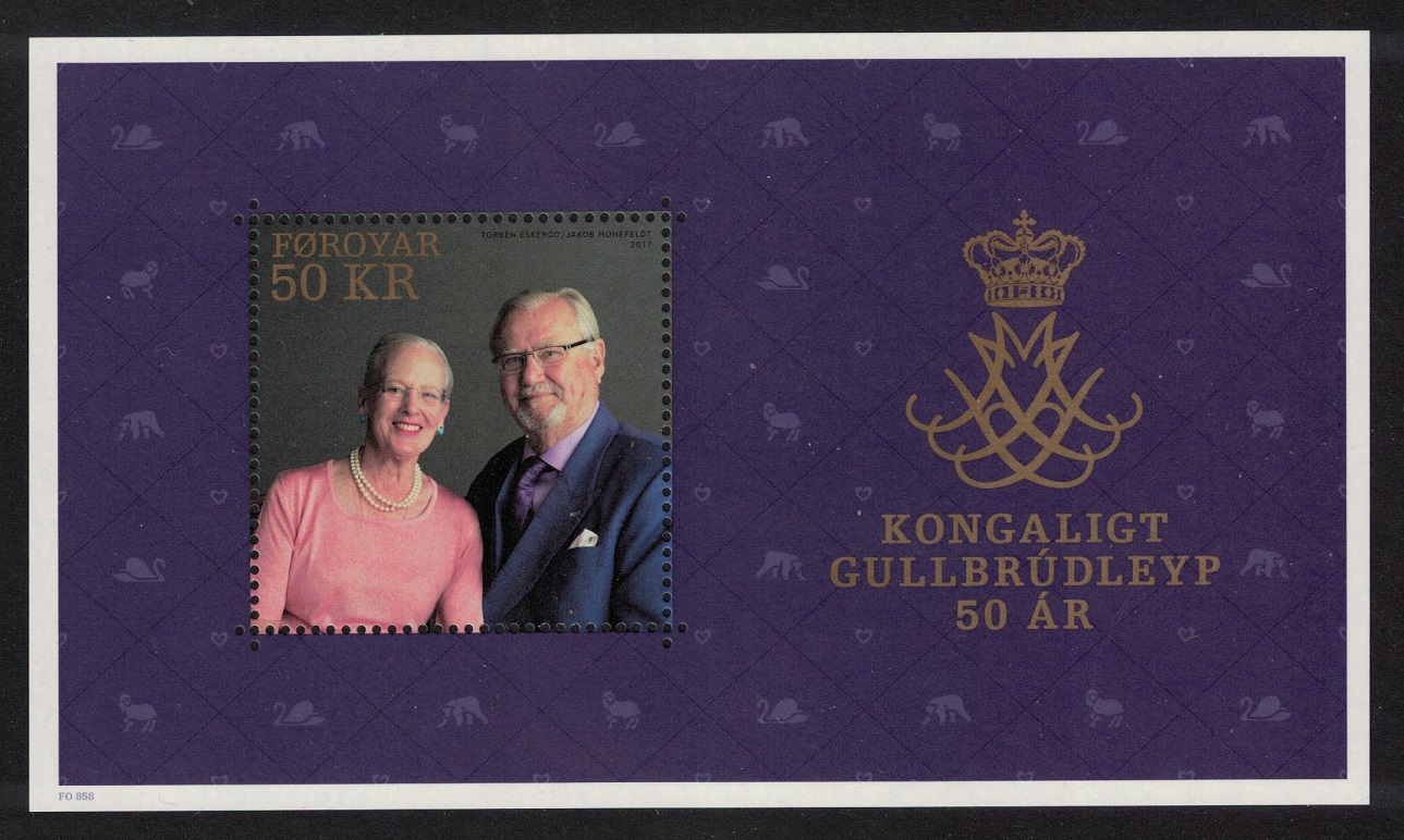 Faroe Islands Wedding of Queen Margrethe II and Prince Henrik MS 2017 MNH SG#MS773