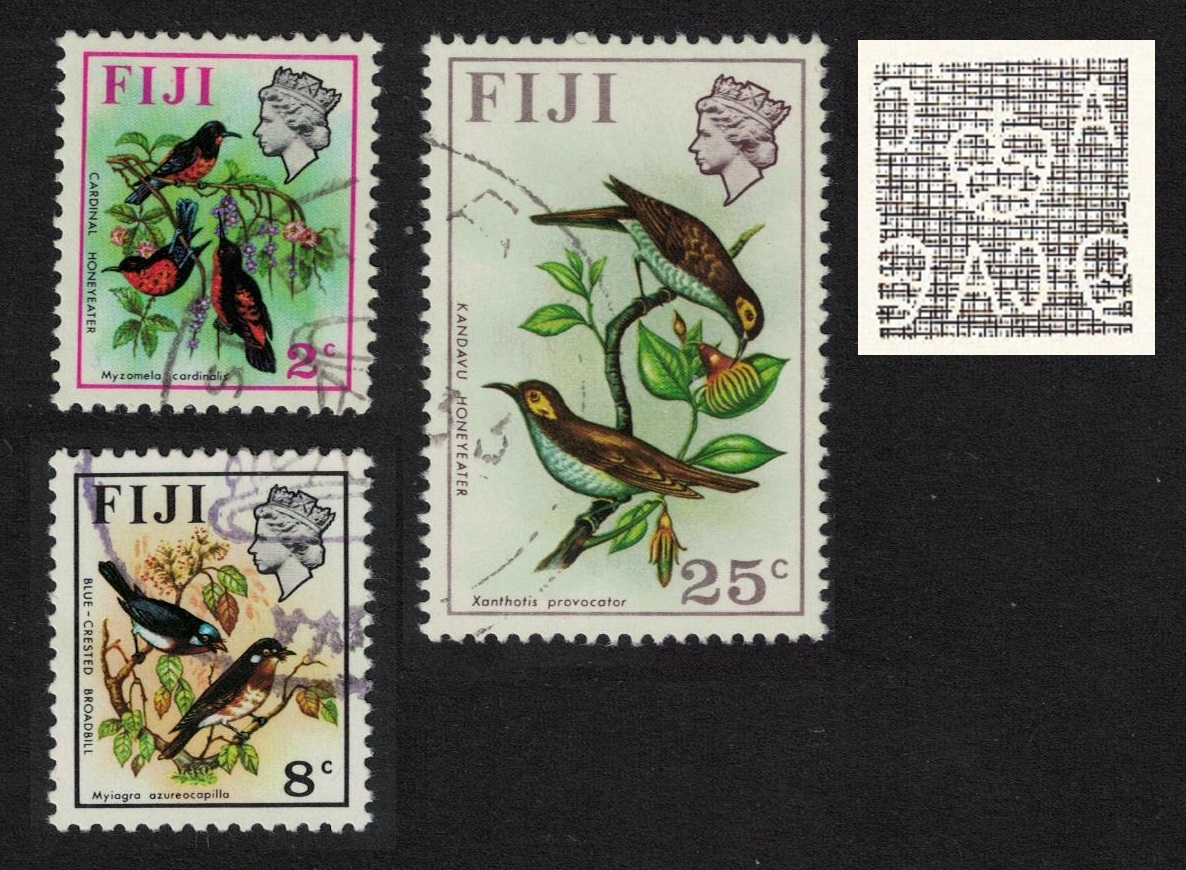 Fiji Cardinal Broadbill Honeyeater Birds 4v 1971 Canc SG#436=445