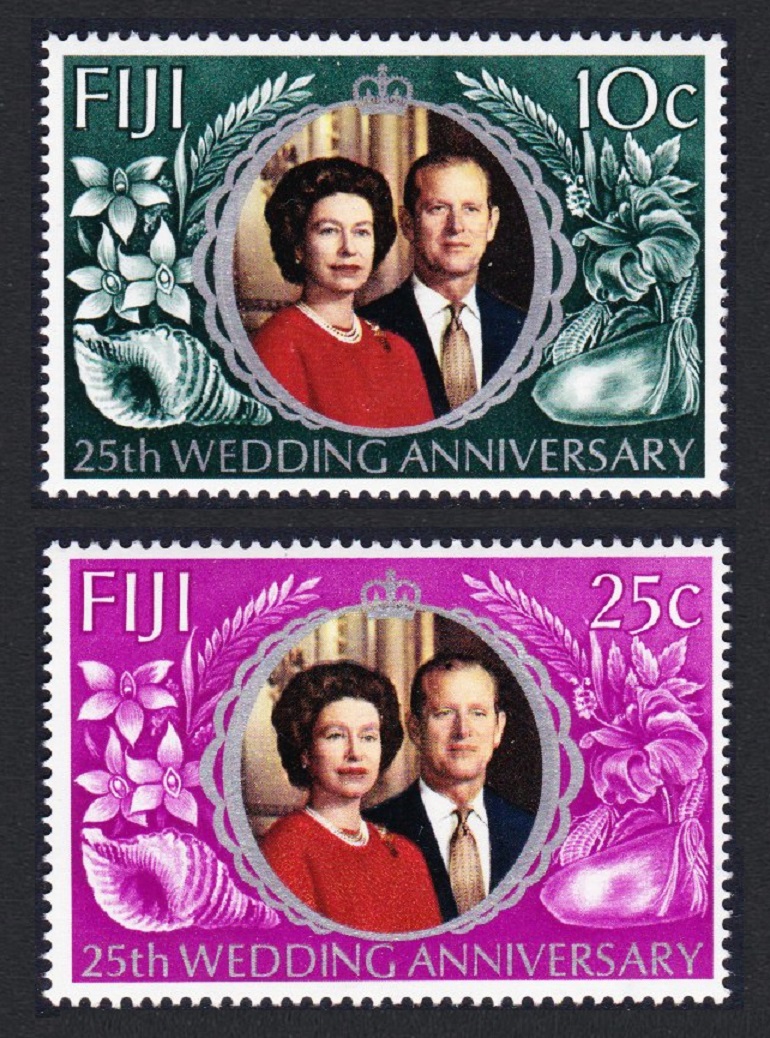 Fiji Queen Elizabeth II Silver Wedding 2v 1972 MNH SG#474-475 Sc#328-329