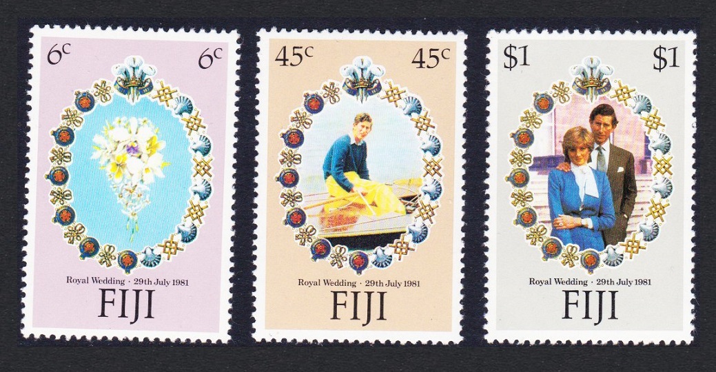 Fiji Charles and Diana Royal Wedding 3v 1981 MNH SG#612-614 MI#436-438 Sc#442-444