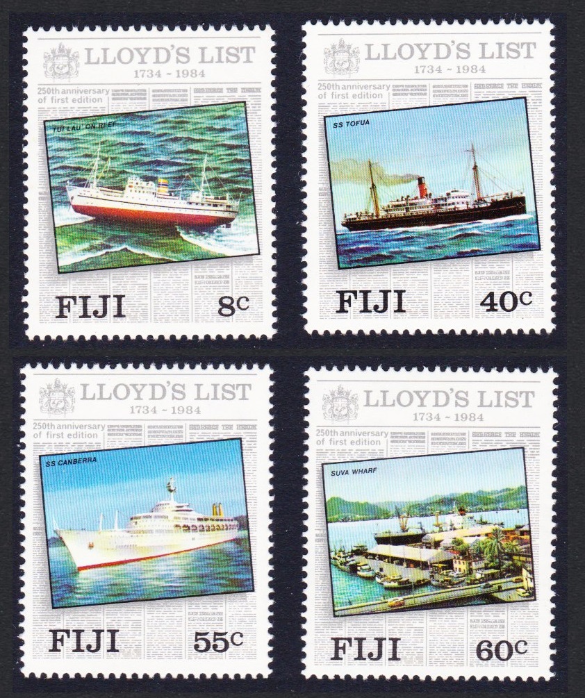 Fiji Lloyd&#39;s List 4v 1984 MNH SG#675-678 Sc#509-512