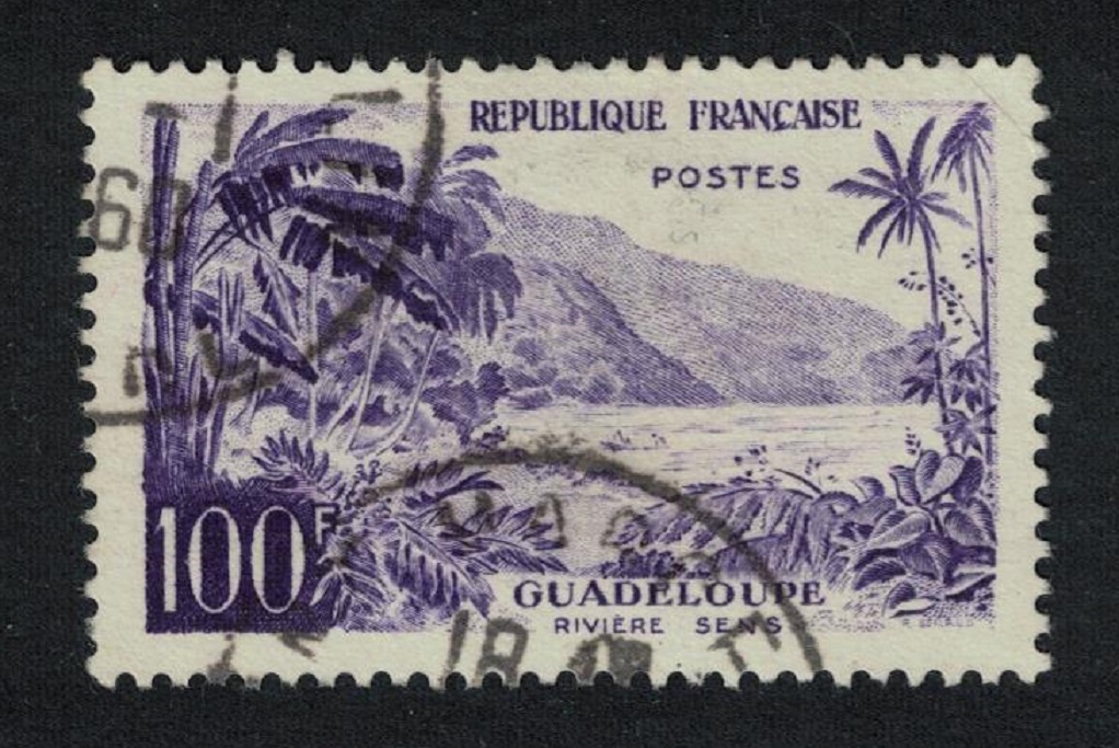 France Guadeloupe Tourism 100f 1957 Canc SG#1356b