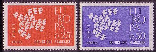 France Birds 2v 1961 MNH SG#1539-1540