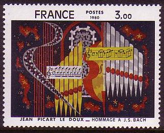 France Tapestry by JP Le Doux &#39;Homage to J S Bach&#39; 1980 MNH SG#2339