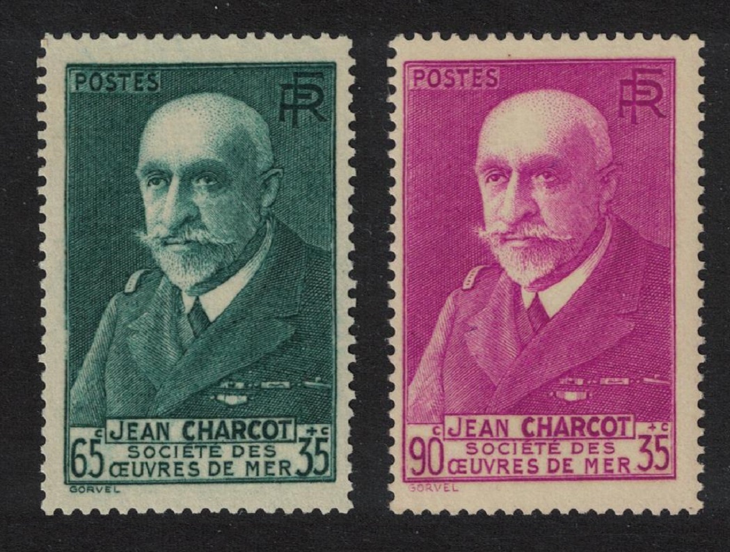 France Shipwrecked Mariners Society Jean Charcot 2v 1938 MNH SG#593-593a