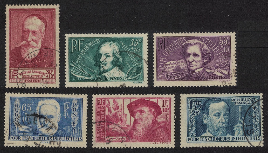 France Unemployed Intellectuals 6v 1938 Canc SG#602-607