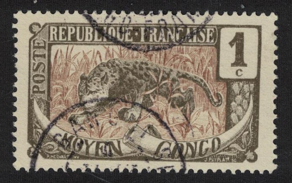 French Colonies Congo Leopard 1900 Canc SG#36c