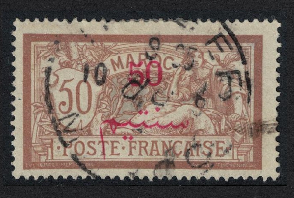 French Morocco 50 Centimos Overprint 1911 Canc SG#38 MI#35 Sc#36