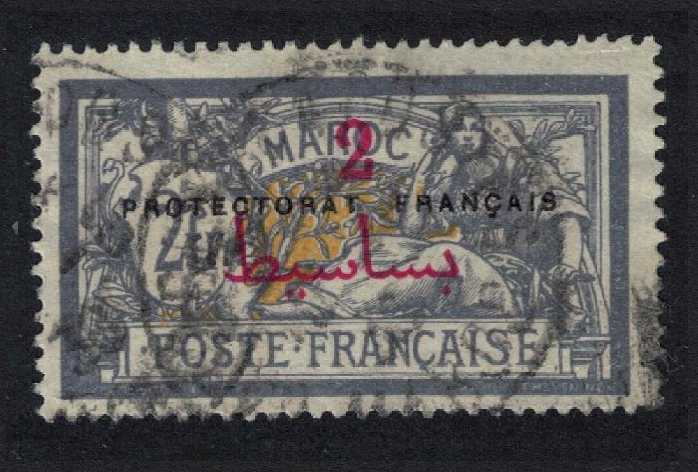 French Morocco 2fr Overprint &#39;PROTECTORAT FRANCAIS&#39; 1902 Canc SG#55 MI#16 Sc#53