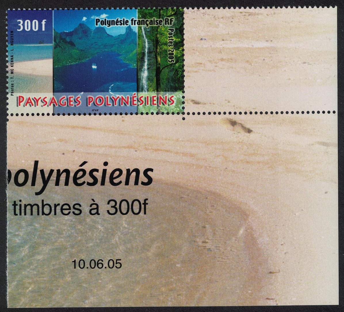 French Polynesia Tourism 300f Corner Date 2005 MNH SG#1010