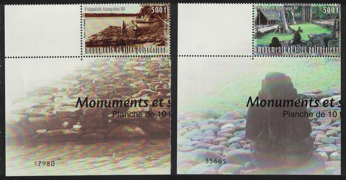 French Polynesia Cultural Heritage 2v Corners Control Numbers 2005 MNH SG#1013-1014