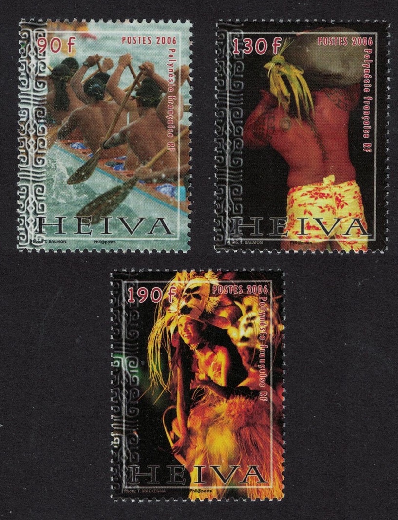 French Polynesia Heiva Canoe Tattoo Costume 3v 2006 MNH SG#1029-1031