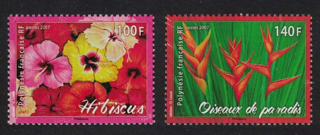 French Polynesia Hibiscus Bird of Paradise Flowers 2v 2007 MNH SG#1067-1068