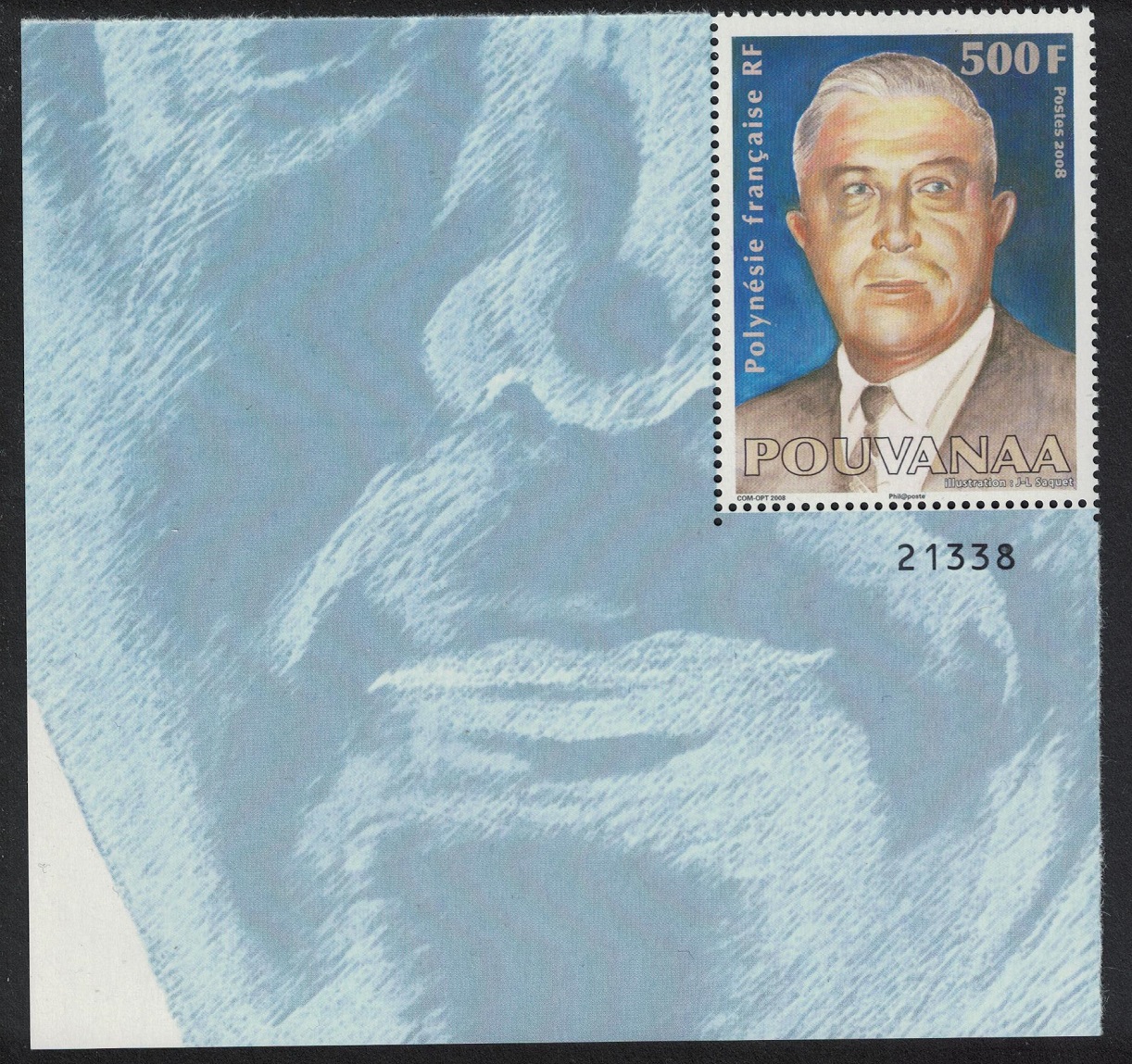 French Polynesia Pouvanaa Politician &#39;spiritual father&#39; 500f Corner Number 2008 MNH SG#1080 MI#1034