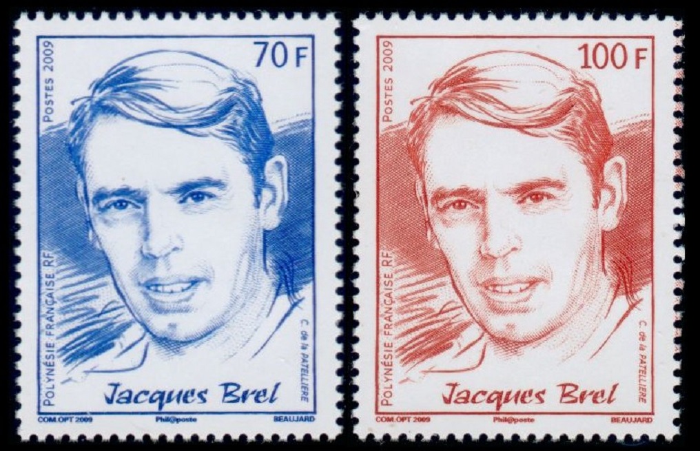 French Polynesia Jacques Brel Belgian singer songwriter actor 2v 2009 MNH SG#1115-1116 MI#1067-1068