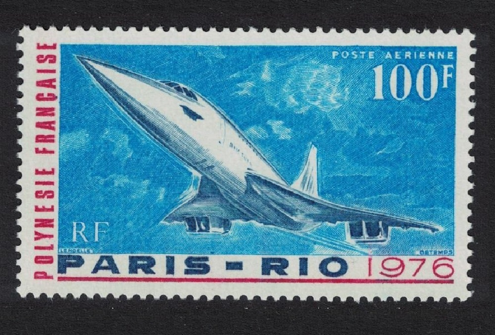 French Polynesia Concorde&#39;s First Commercial Flight 1976 MNH SG#210