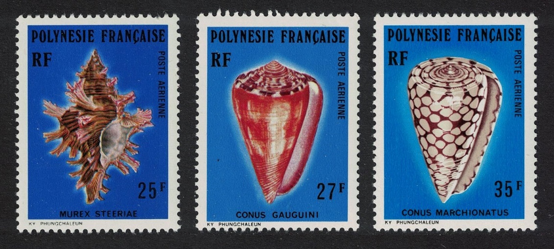 French Polynesia Sea Shells 3v 1977 MNH SG#231-233