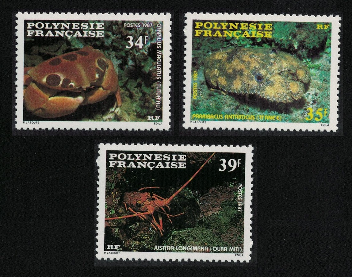 French Polynesia Crabs Crustaceans 3v 1987 MNH SG#501-503