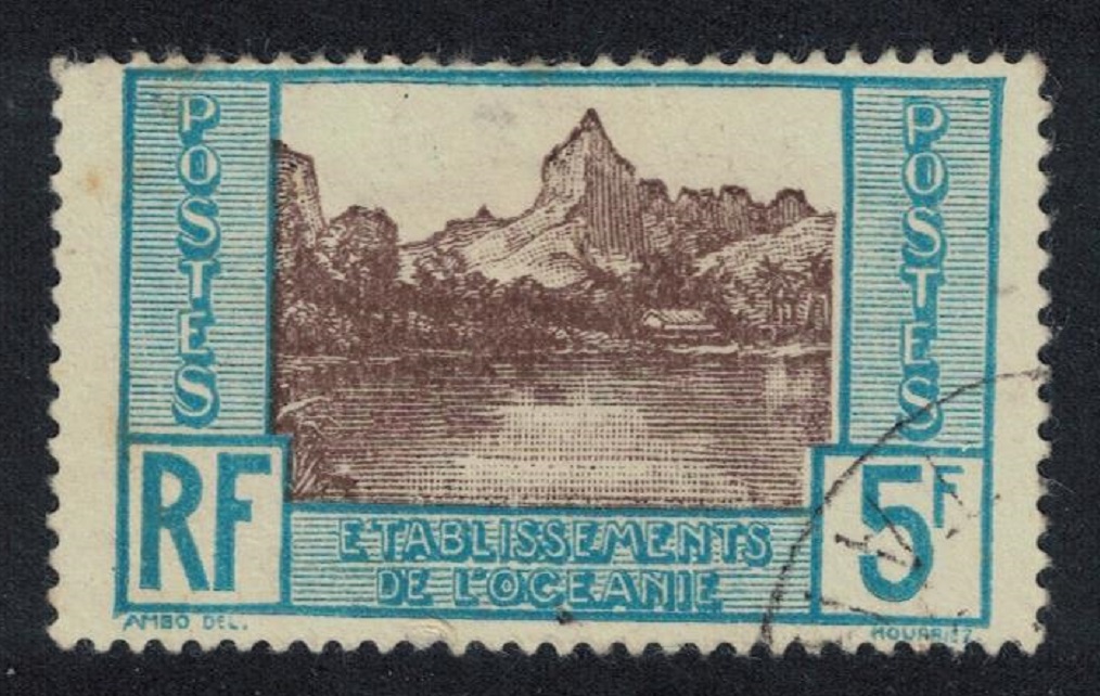 French Polynesia Oceanic Settlements Papetoia Bay 5f 1929 Canc SG#76canc