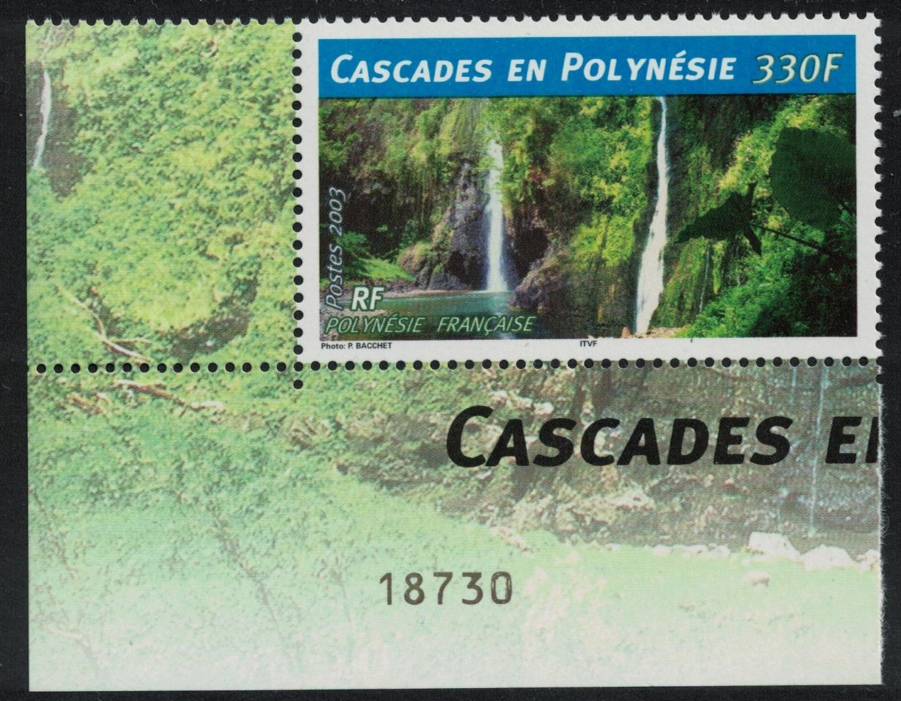 French Polynesia Waterfalls Corner Control Number 2003 MNH SG#951