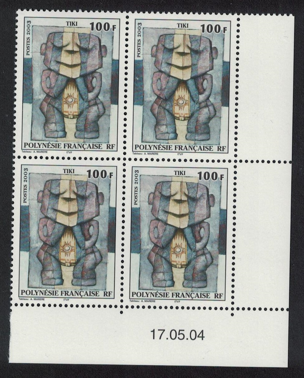 French Polynesia Tiki Corner Block of 4 Date 2003 MNH SG#968