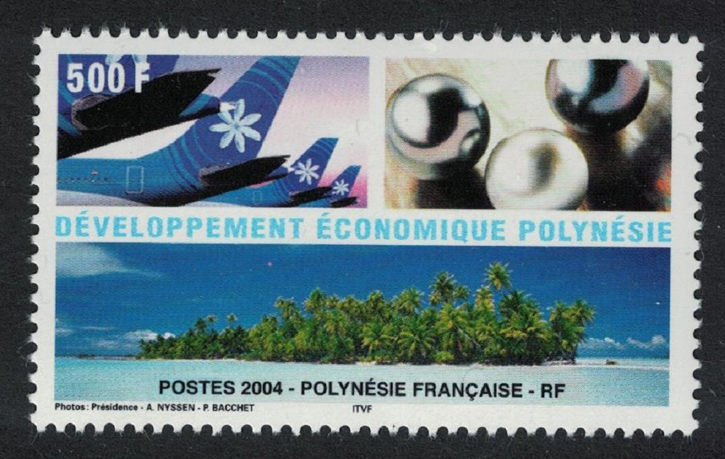 French Polynesia Pearls Airplanes Economic Development 500f 2004 MNH SG#978