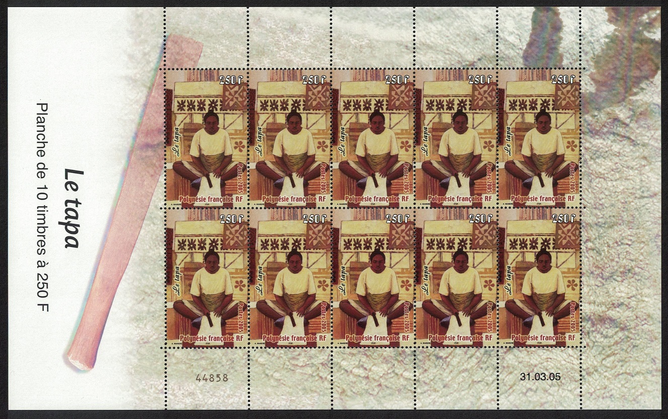 French Polynesia Weaving of Tapa Full Sheet 2005 MNH SG#998