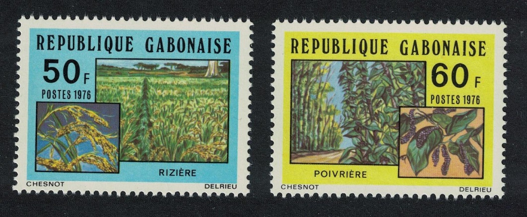 Gabon Agriculture 2v 1976 MNH SG#599-600