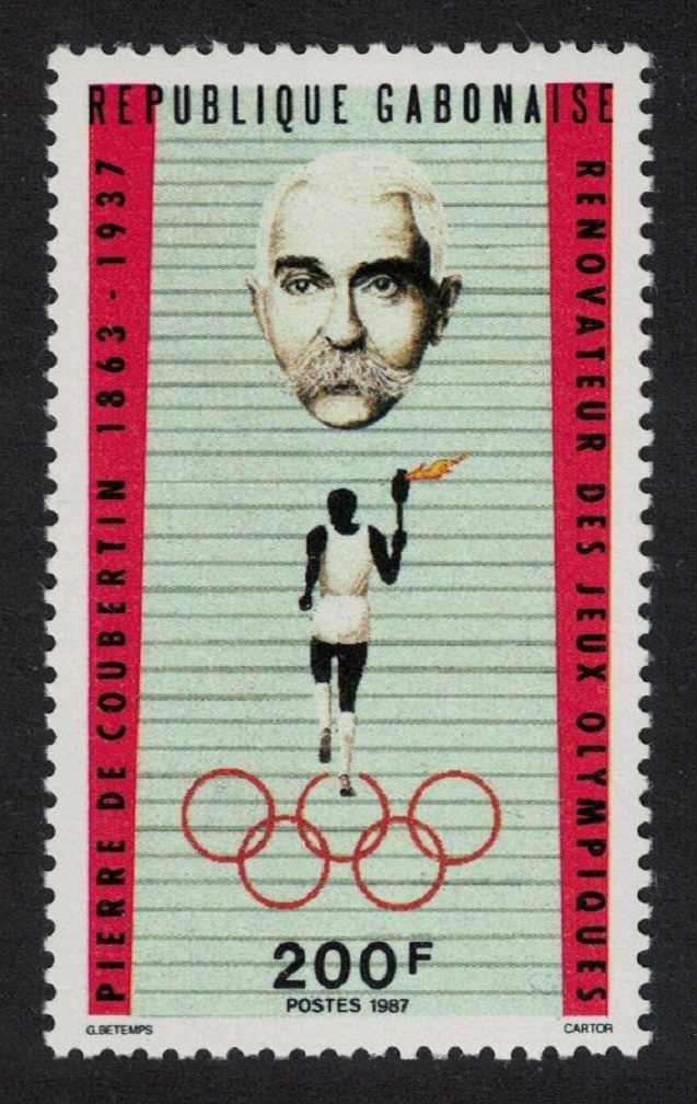 Gabon Pierre de Coubertin founder of modern Olympic Games 1987 MNH SG#987