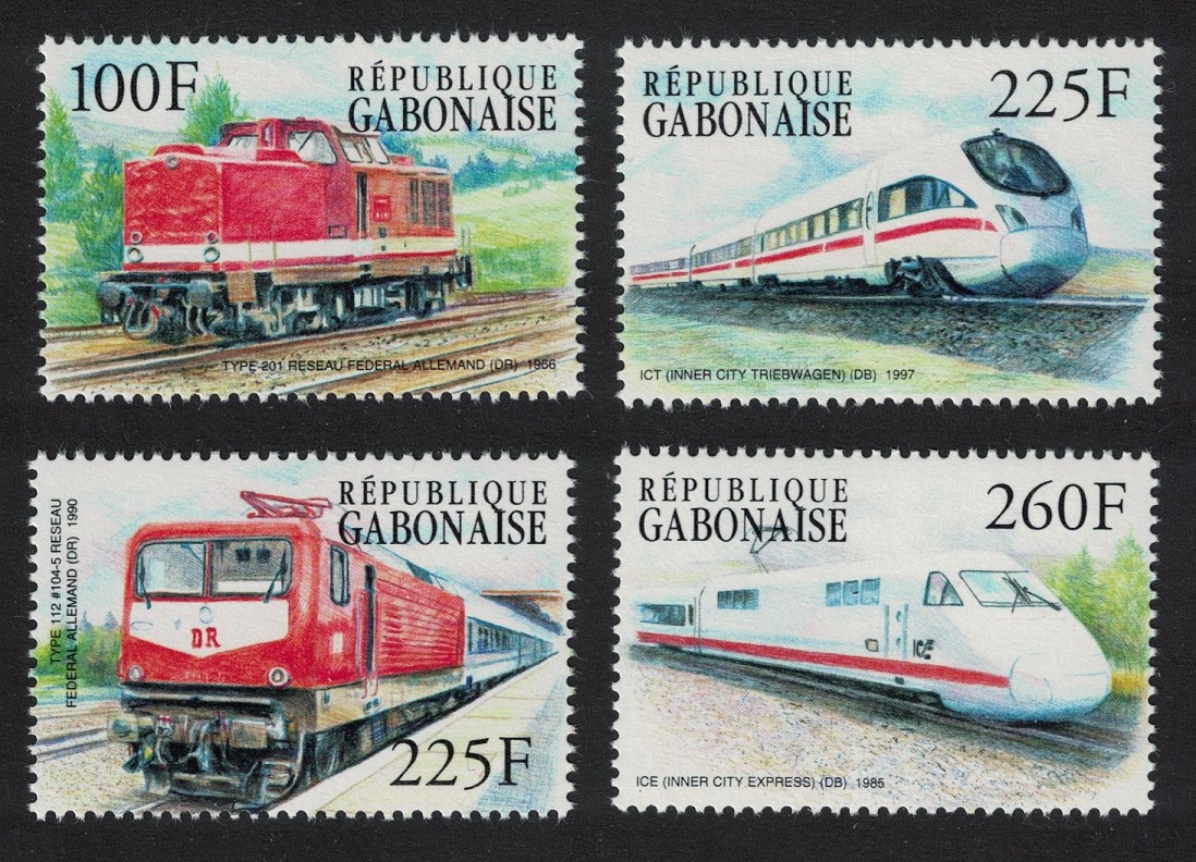 Gabon German Locomotives 4v 2000 MNH MI#1507-1510 Sc#1025-1028