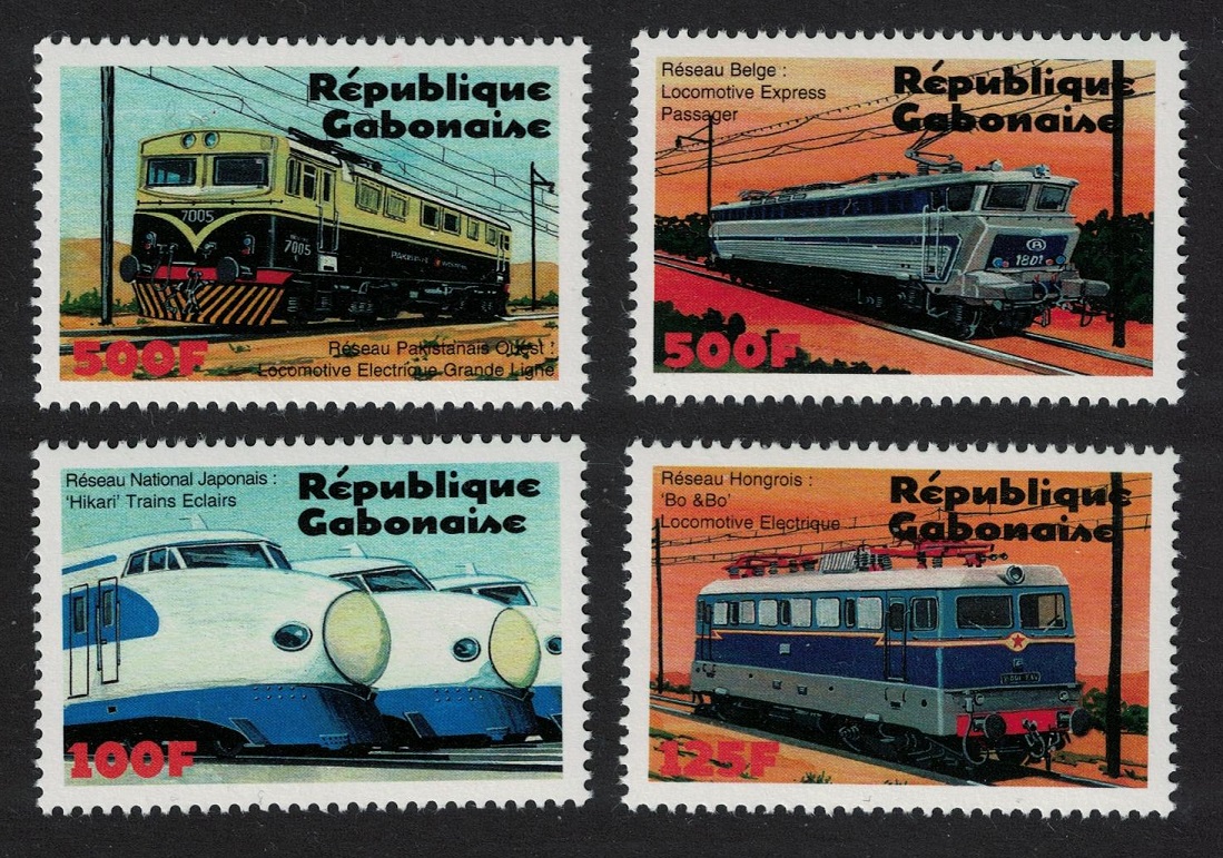 Gabon Locomotives of the World 4v 2000 MNH MI#1525-1528