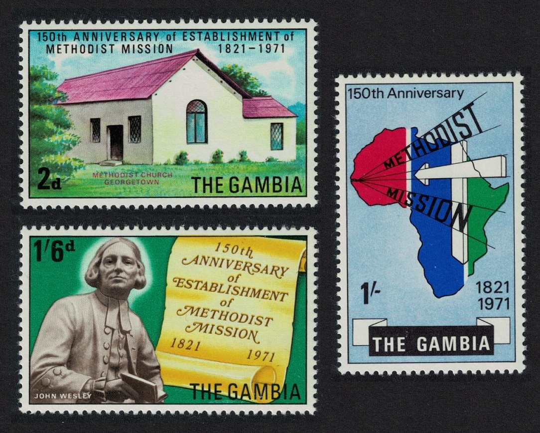 Gambia 150th Anniversary of Establishment of Methodist Mission 3v 1971 MNH SG#268-270