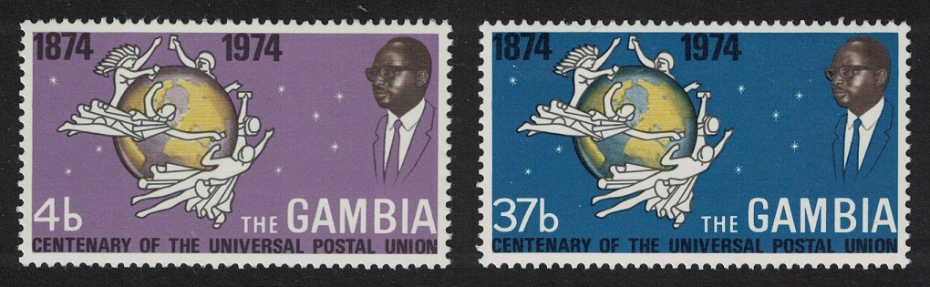 Gambia Centenary of UPU 2v 1974 MNH SG#318-319