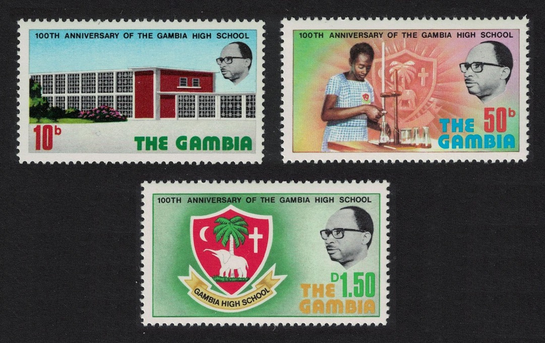 Gambia Centenary of Gambia High School 3v 1975 MNH SG#339-341