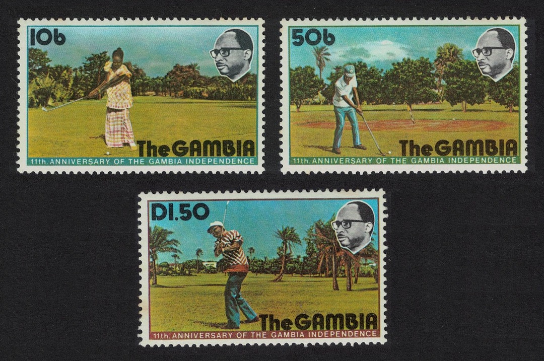 Gambia GOLF 11th Anniversary of Independence 3v 1975 MNH SG#346-348