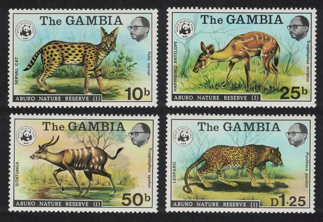 Gambia WWF Wild Animals 4v 1976 MNH SG#356-359 MI#332-335 Sc#341-344