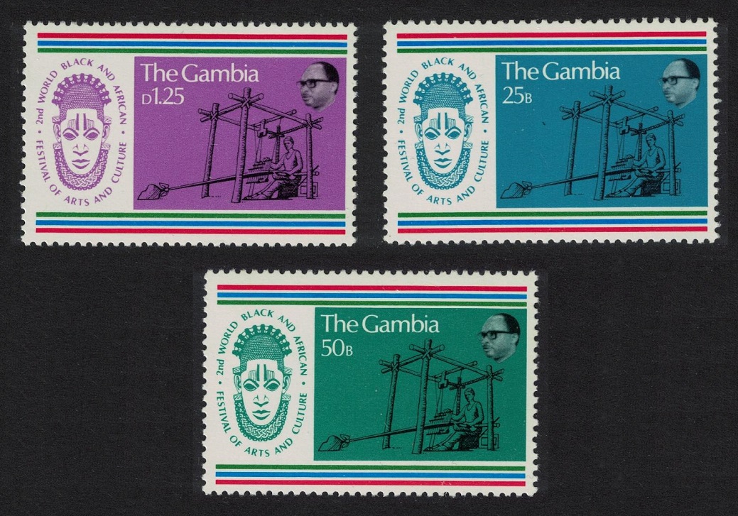 Gambia Black and African Festival of Arts 3v 1977 MNH SG#361-363