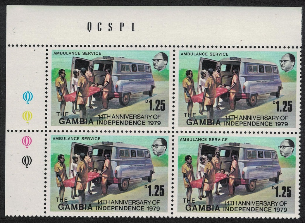 Gambia Ambulance service Corner Block of 4 1979 MNH SG#409