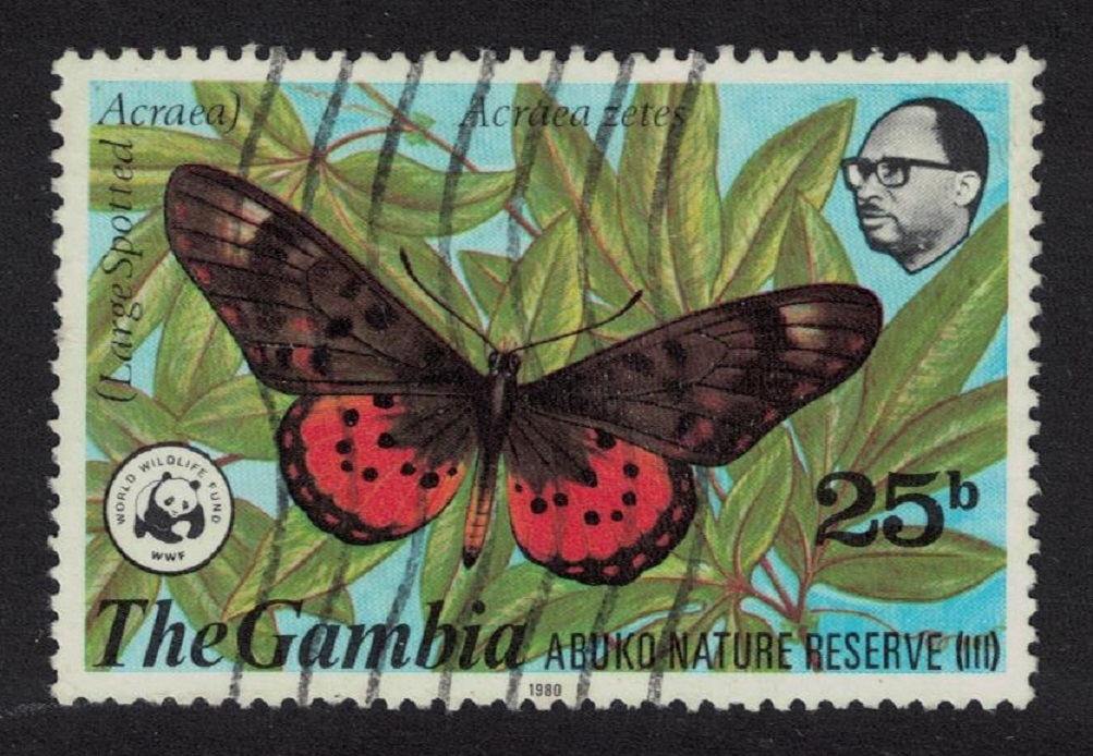 Gambia WWF Butterfly &#39;Acraea zetes&#39; 1980 Canc SG#431 MI#402 Sc#404