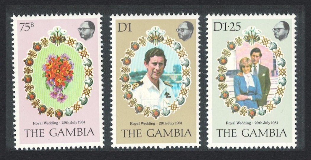 Gambia Royal Wedding 3v 1981 MNH SG#454-456 MI#424-426