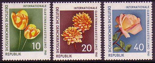 German Democratic Republic Flowers 3v 1961 MNH SG#E593-E595 MI#854-856