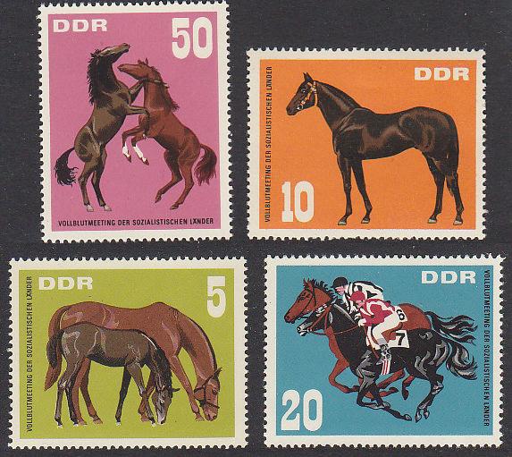 German Democratic Republic Horses 4v 1967 MNH SG#E1021-E1024