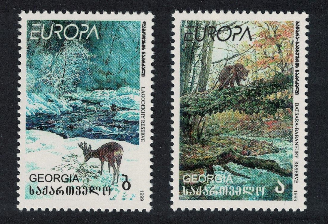 Georgia Brown Bear Chamois Animals National Parks Europa CEPT 2v 1999 MNH SG#299-300